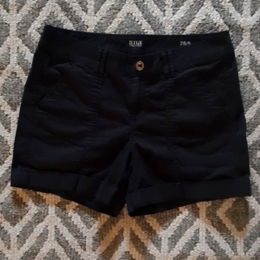 a.n.a. Womens Black Cargo Style Shorts 28/6